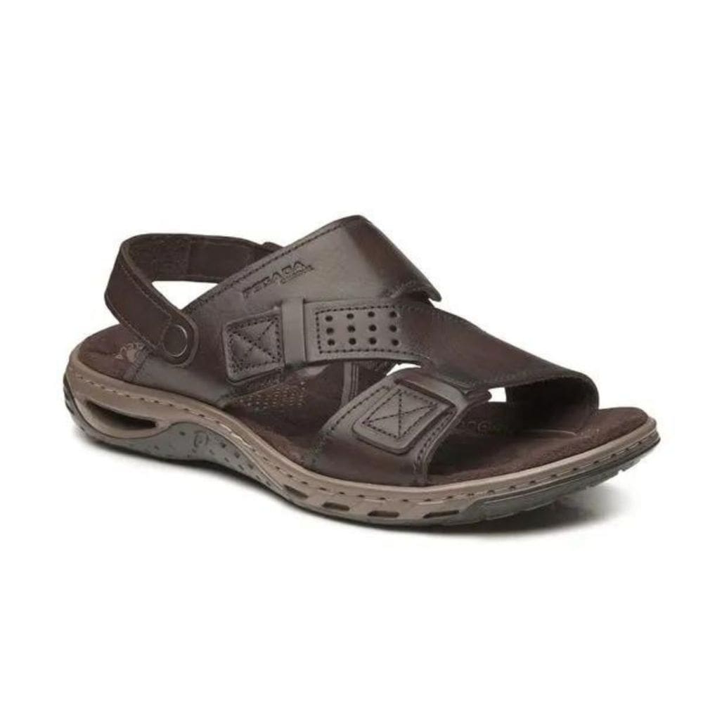 Sandália Pegada Soft Couro Masculina Marrom Escuro