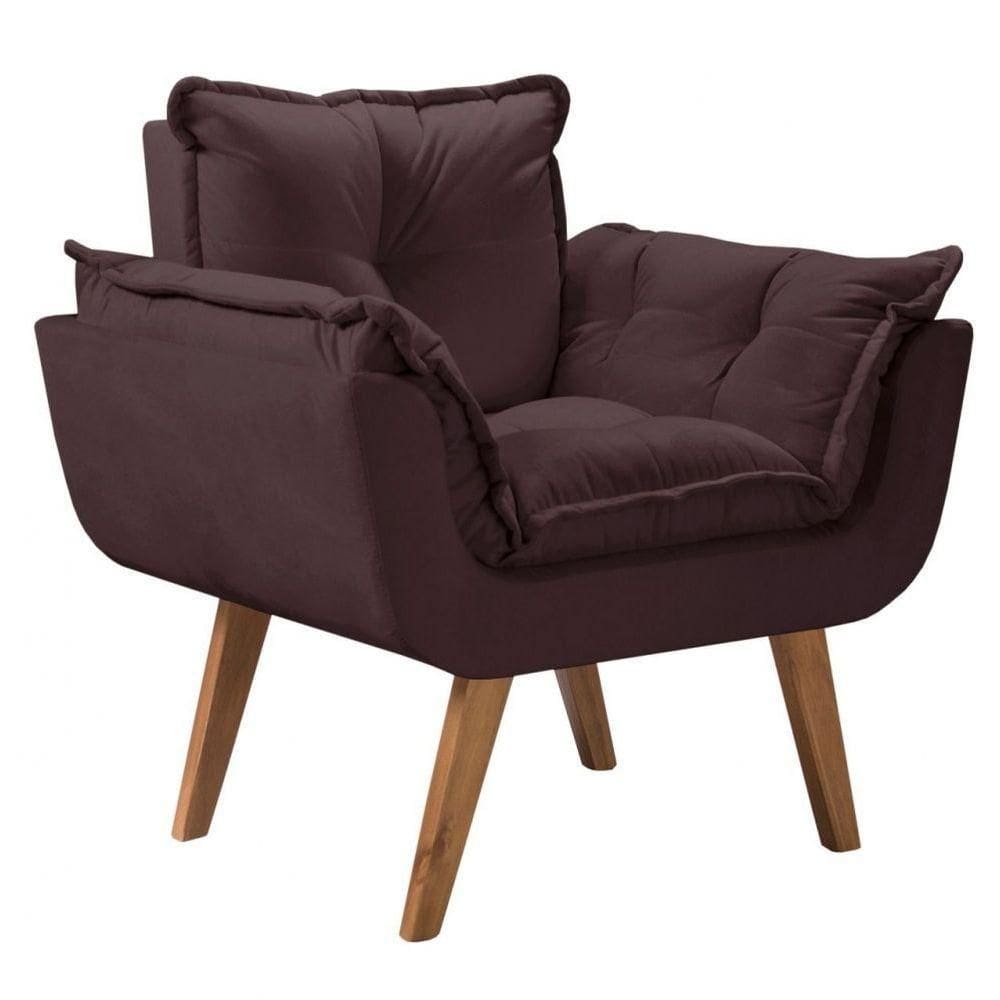 Poltrona Opalla 1 Lugar Suede D Salla Marrom