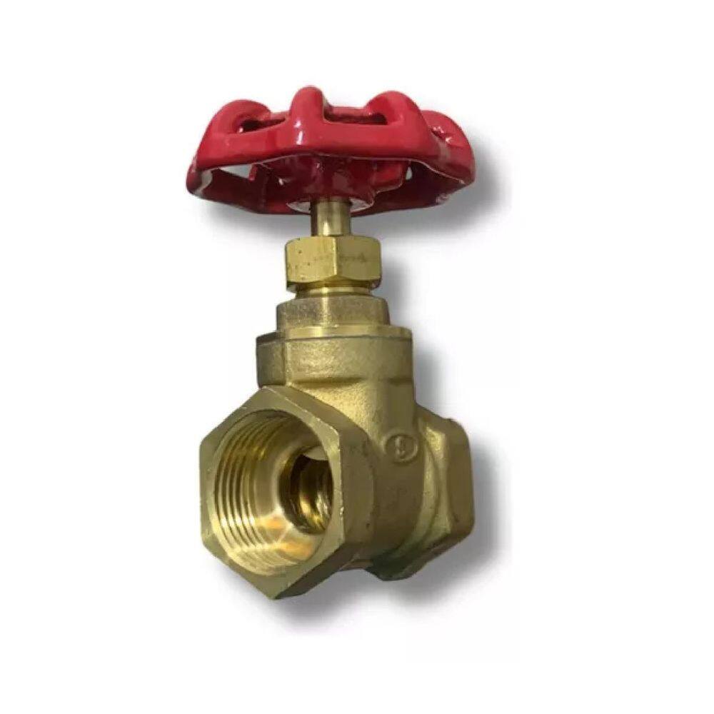 Valvula Registro Gaveta Bruto Latão Volante Rosca Bsp 1/2