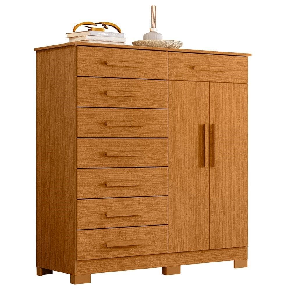 Cômoda Sapateira 8 Gavetas 2 Portas 125cm Verona Cinamomo - Albatroz
