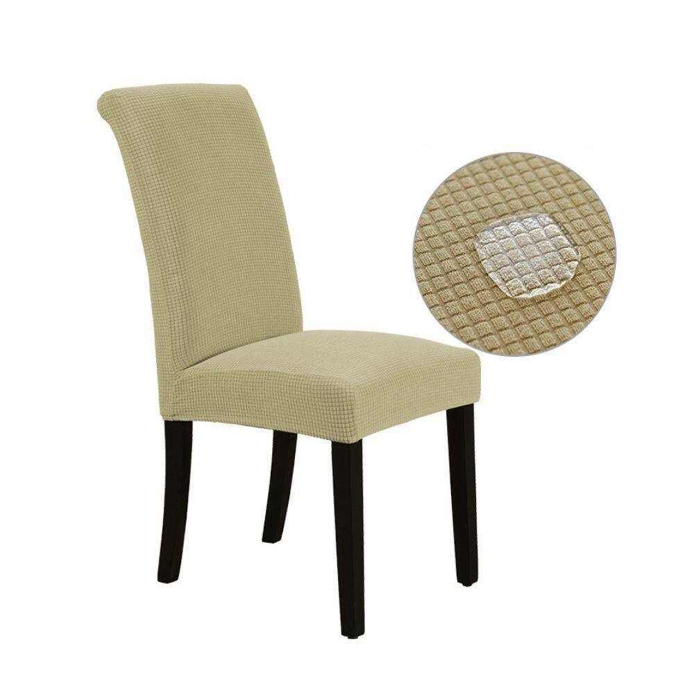 Kit 6 Capas De Cadeira Impermeável Sala De Jantar Champanhe