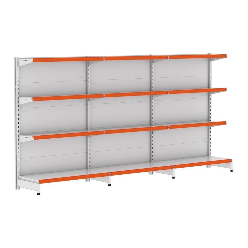 Kit 3 Módulos de Gôndolas Parede 1,37 FIT40 Branco Amapá