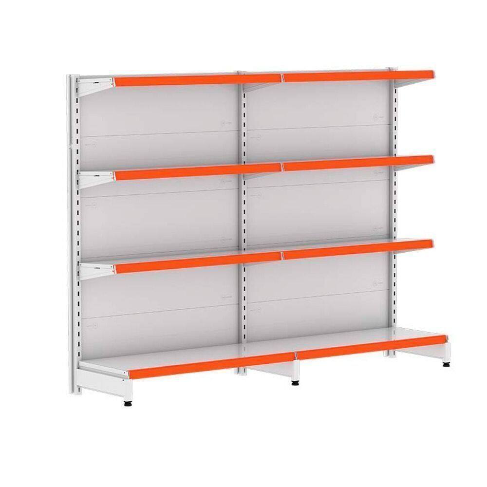 Kit 2 Módulos de Gôndolas Parede 1,37 FIT40 Branco Amapá