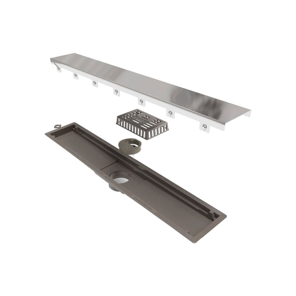 Ralo Linear Novii Seco 8880 50cm Saída Central com Tampa Inox Polida