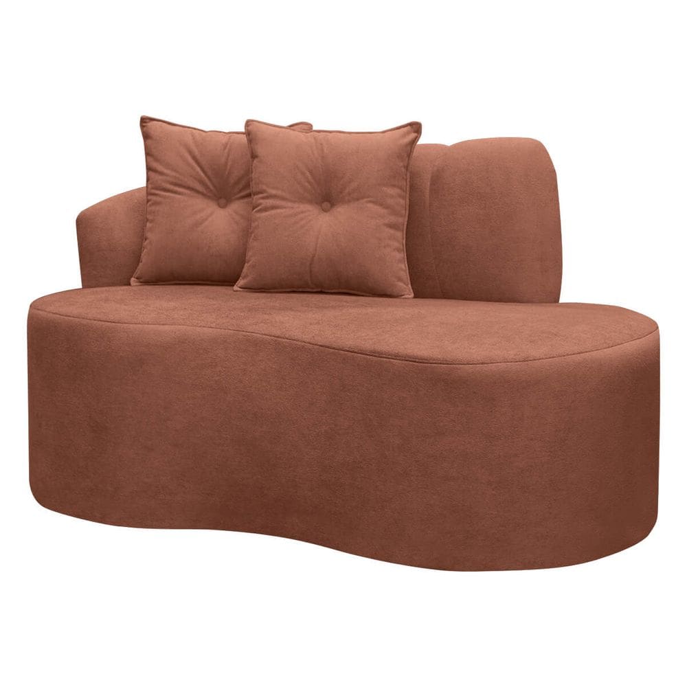 Sofá Curvo Orgânico Plaza 2 Pessoas 180cm Bouclê Terracota SOFA STORE