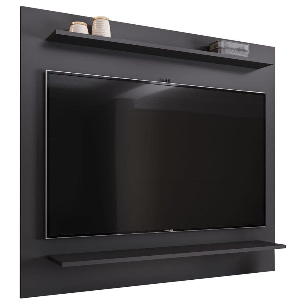 Painel para TV Suspenso 50 Pol 120cm 2 Prateleiras Versa M24 Preto - Mpozenato
