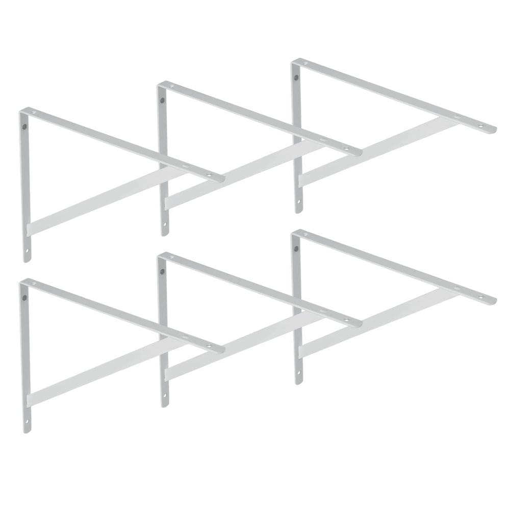 Kit 6 Mão Francesa 30cm Suporte Para Prateleira De Parede Aço - Pratk
