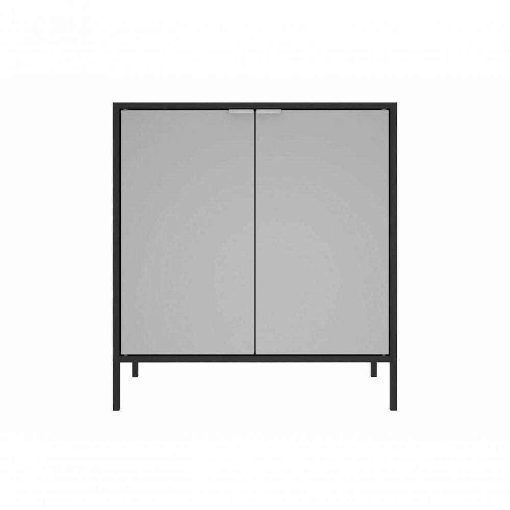 Balcão Alto Multiúso Itatiaia Smart - 2 Portas - Preto C/ Cinza Matte
