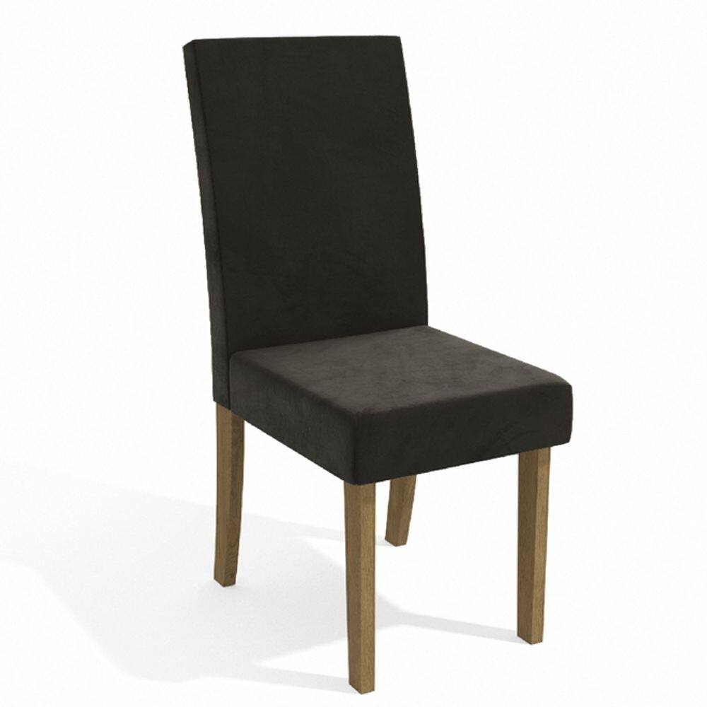 Conjunto de 2 Cadeiras Kappesberg 131FR-A037 com Espuma Veludo Escuro