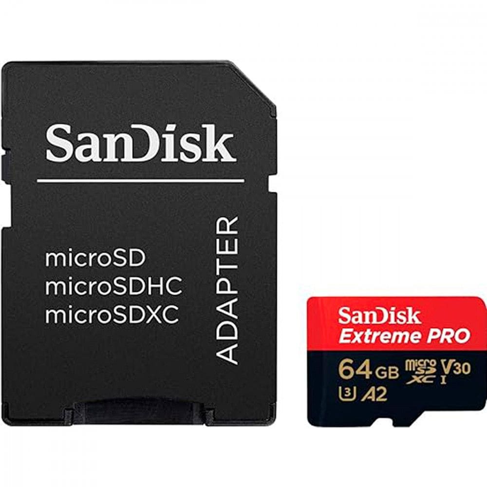 Cartão de memória SanDisk 64GB Extreme PRO microSDXC UHS-I com adaptador