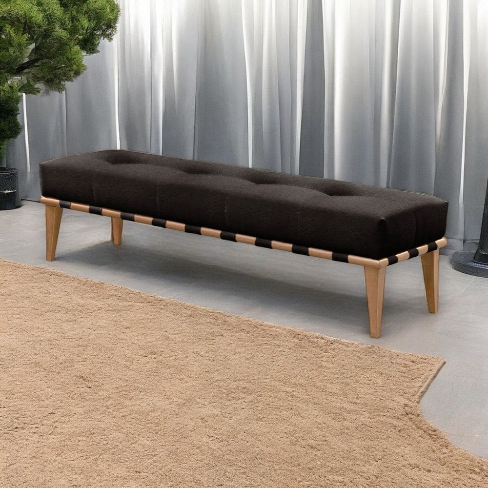 Recamier Luxo Madeira Maciça Valentin Preto