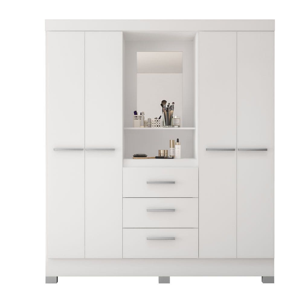 Roupeiro Capelinha Caribe 4 Portas 3 Gavetas Poliman