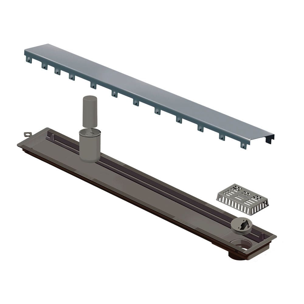 Ralo Linear Elleve Versatile 4258 75cm Saída na Extremidade com Tampa Inox