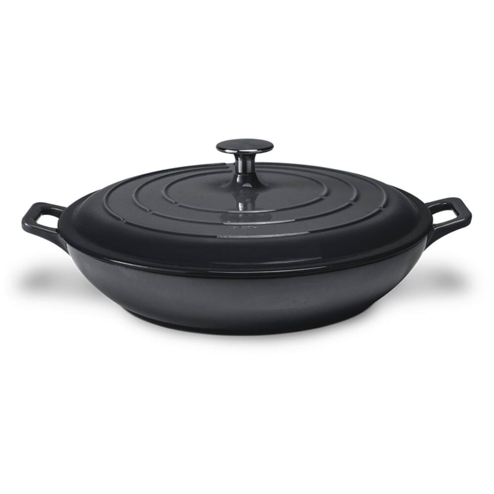 Caçarola Baixa Em Ferro Indução Sauté 31,4cm 3,5L Haus Concept Cinza