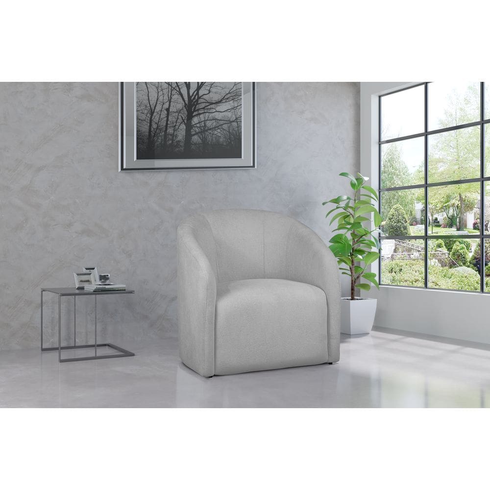 Poltrona Decorativa Julia Boucle Prata - LM DECOR