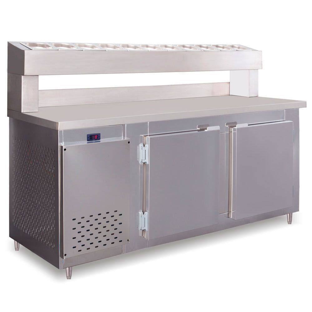 Balcão Condimentado 3 portas 720 litros RF045 Inox Frilux 220v