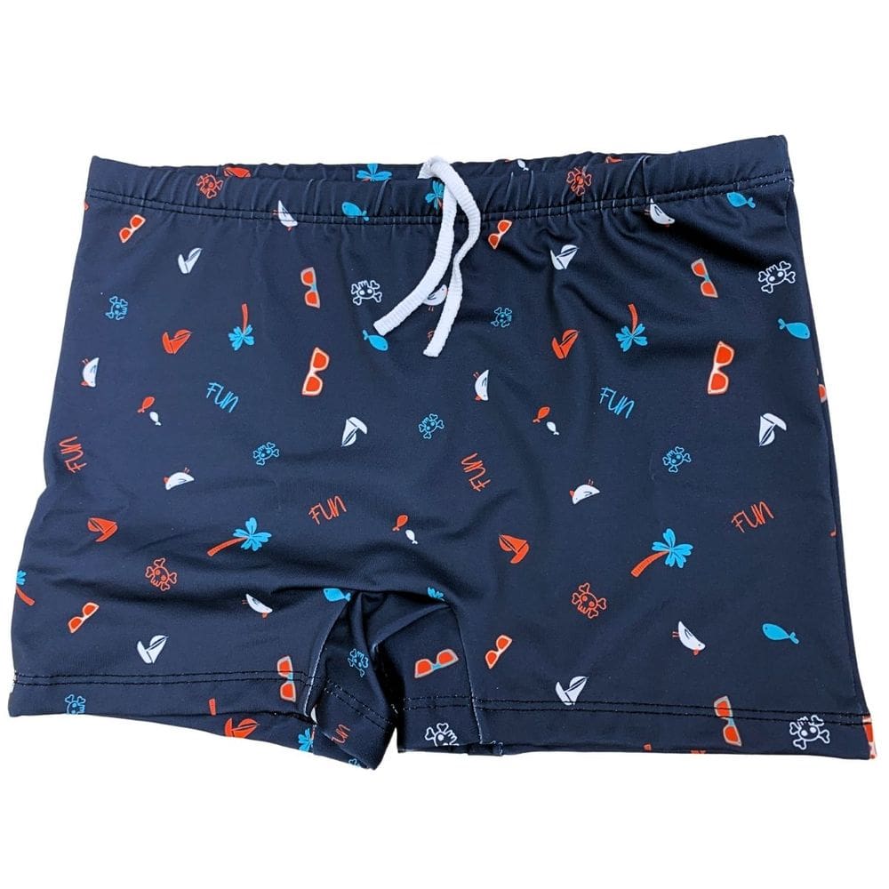 Sunga Infantil Juvenil Boxer Proteção Uv Estampado Fun Praia Piscina Natação Banho