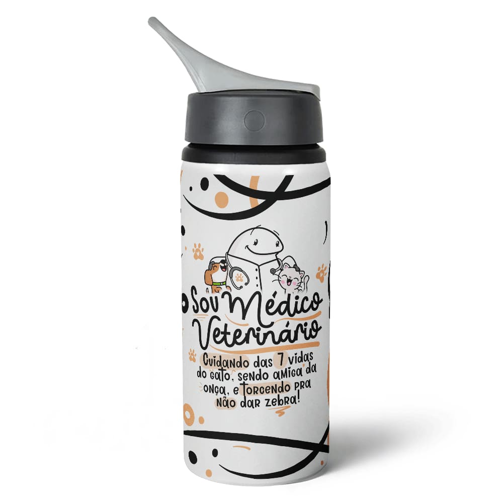 Garrafa Squeeze NK Flork Profissões - Sou Veterinário 600ml