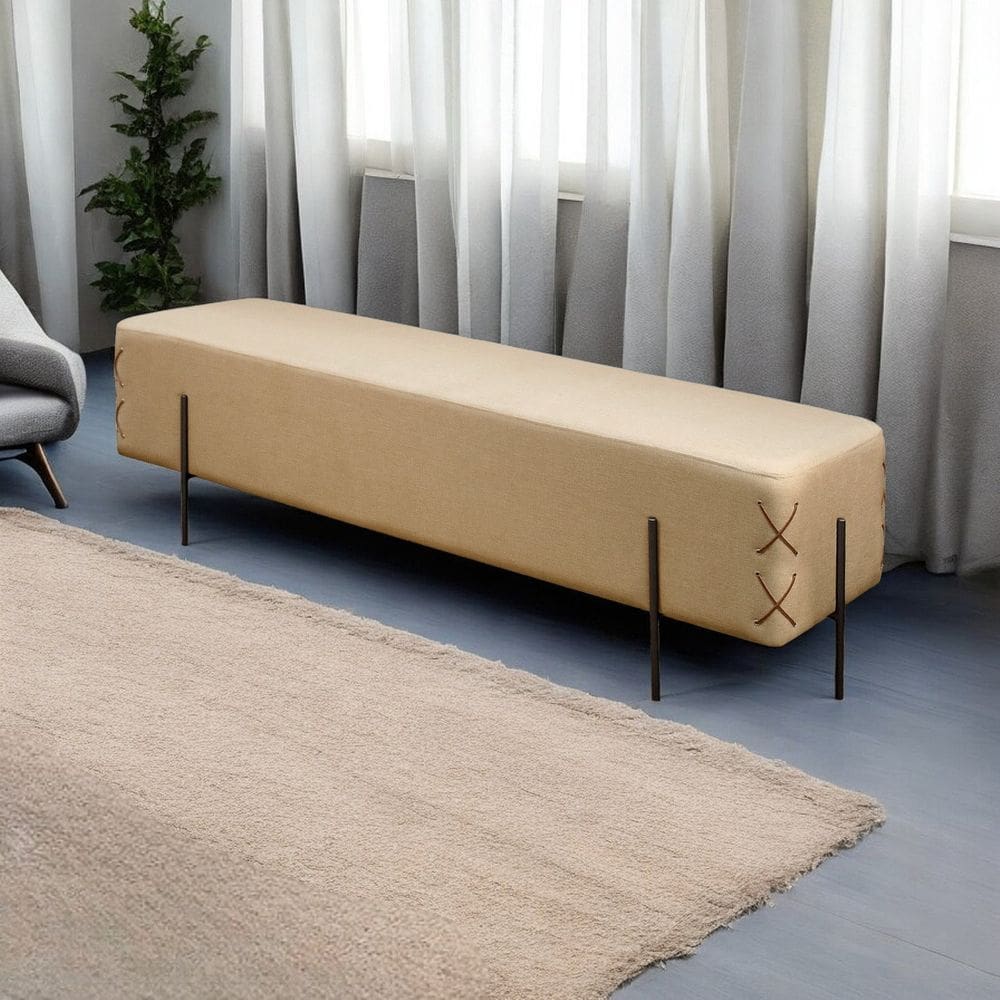 Recamier Banco Luxo Eros Sala de Estar Bege