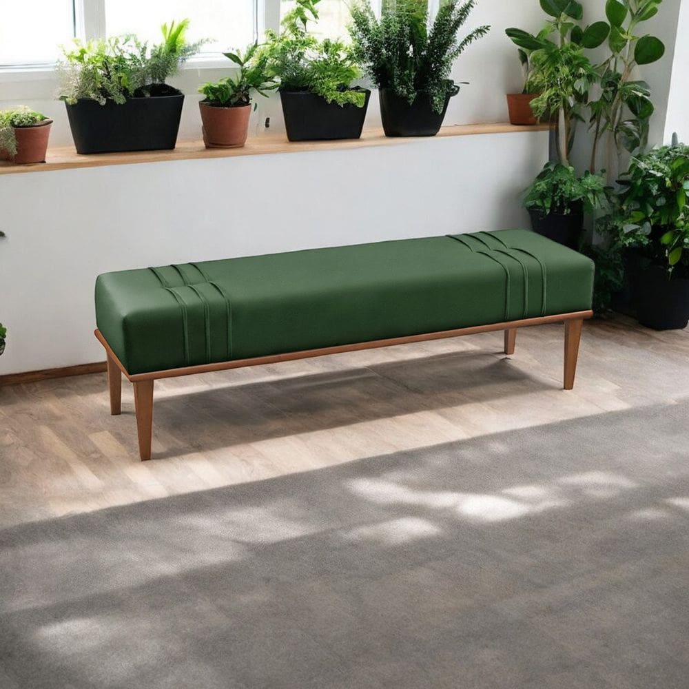 Recamier Puff Luxo Madeira Maciça Maya Verde