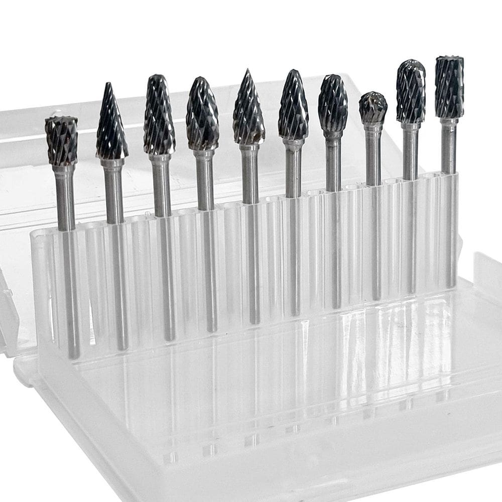 Kit 10 Brocas Fresa Corte Duplo Haste 3Mm Tungstênio Dremax