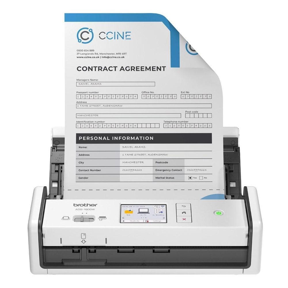 Scanner Brother A4 Duplex 30Ppm Usb/Wi-Fi Ads1800W