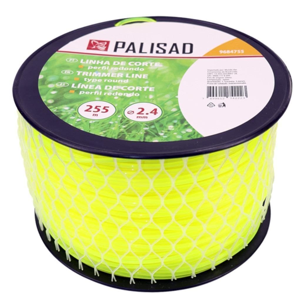 Fio De Nylon Redondo 2,4 Mm X 255M P/Aparadores E Roçadeiras