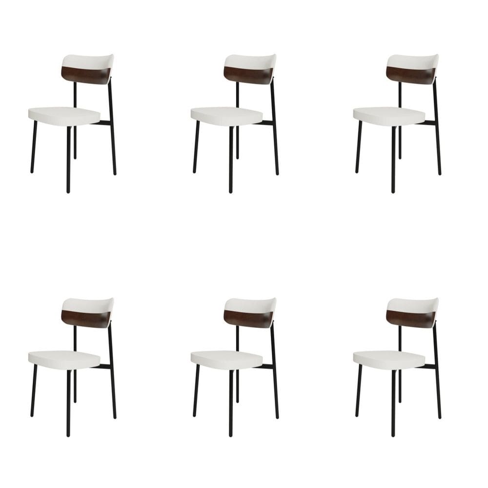 Cadeira Fixa com 4 Pés 50 X 44,7 X 83,8 Cm com 6 Unidades Alloa Corriente/Whisky/Preto