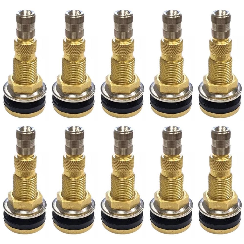 10 Unidades Válvula para Pneu sem Câmara TR-618A Latão Fiontar