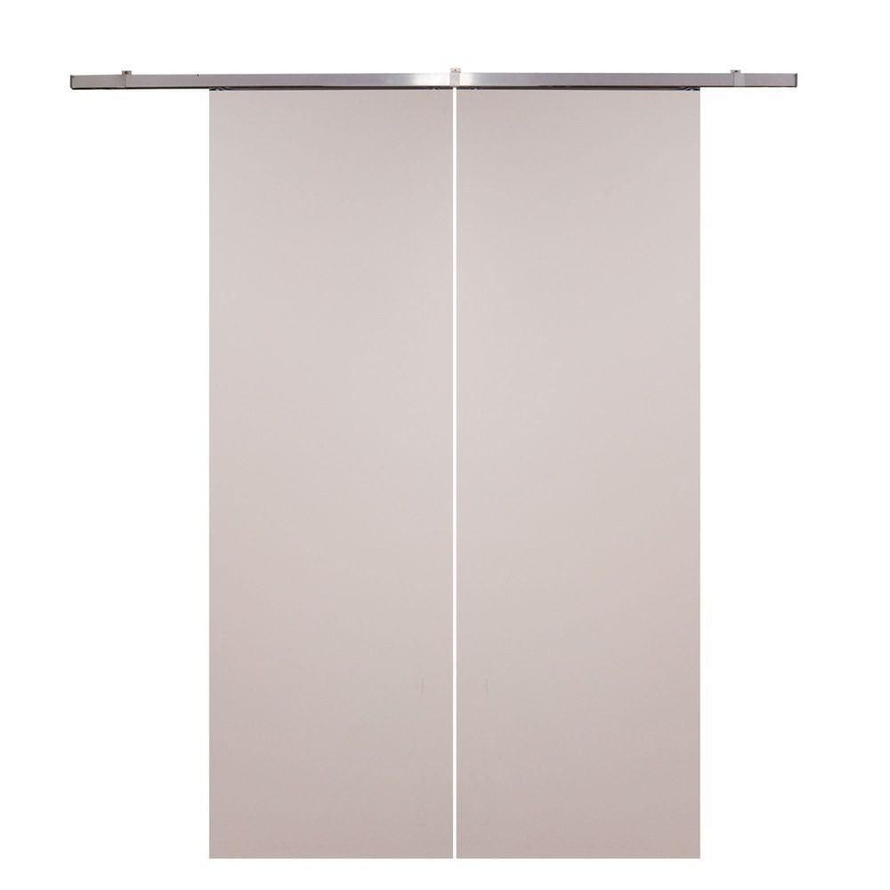 Porta De Correr Dupla Branco Prime Kit Alumínio 210x120