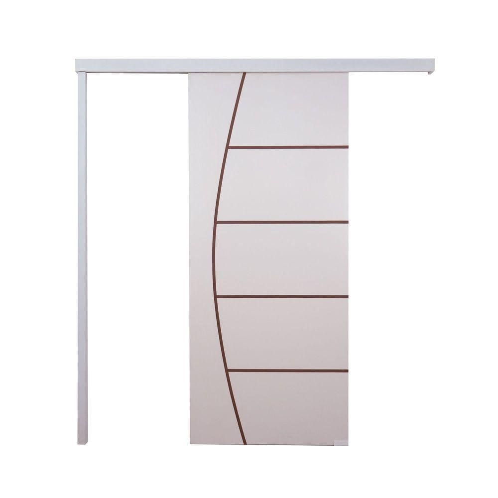 Porta De Correr Branco Prime Frisada F01 210x90