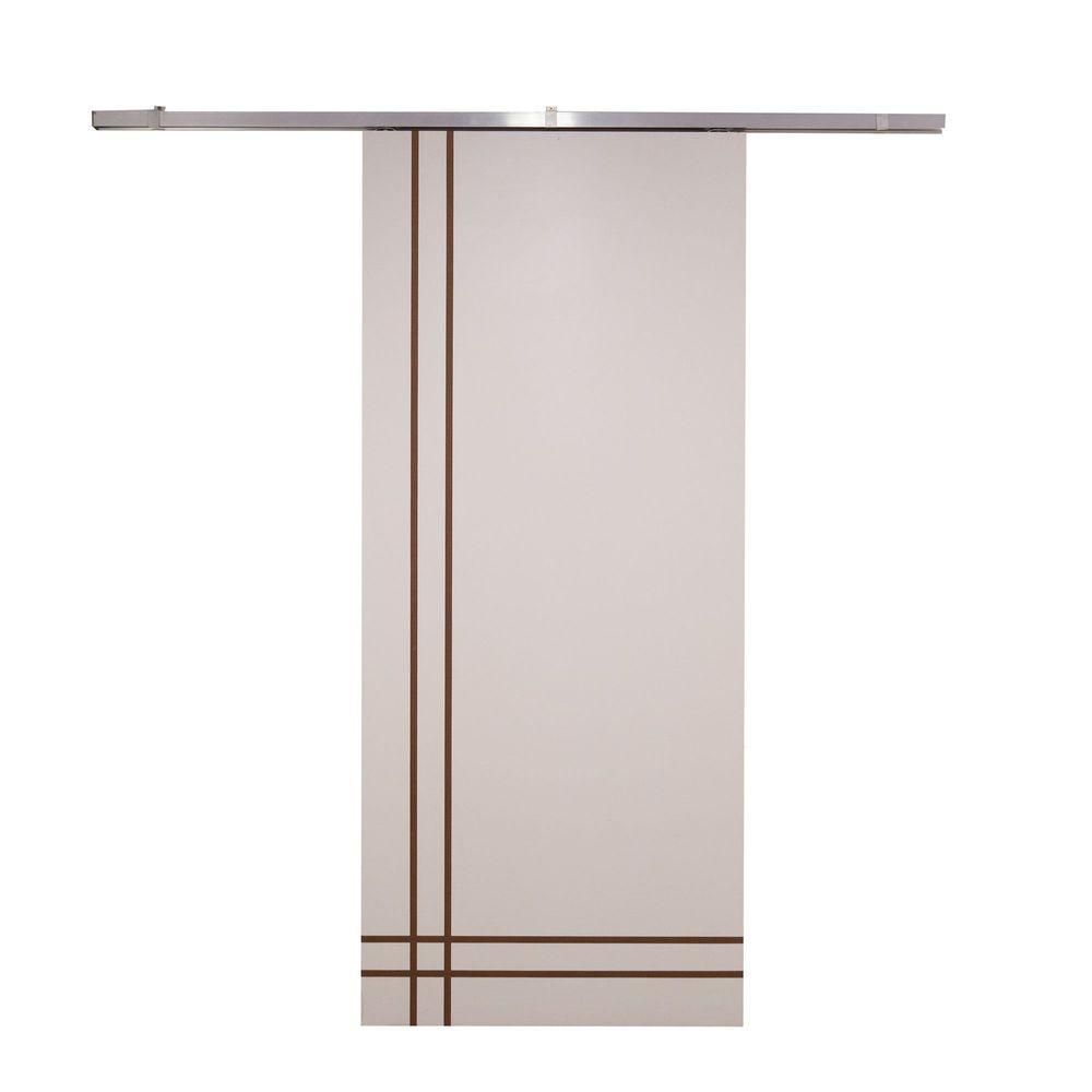 Porta De Correr Branco Prime Frisada Kit Alumínio F06 - 210x60