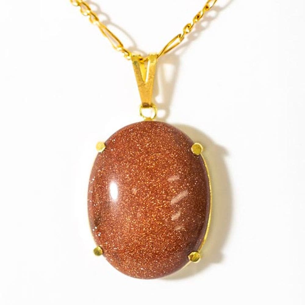 Colar Extra Cabochão Pedra do Sol Gold Stone Garra Prata 950