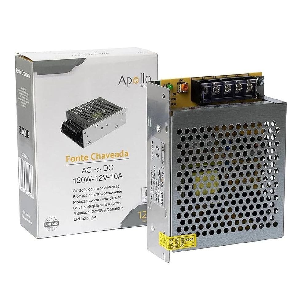 Fonte 10A 12V 120W Colmeia Chaveada- Apollo