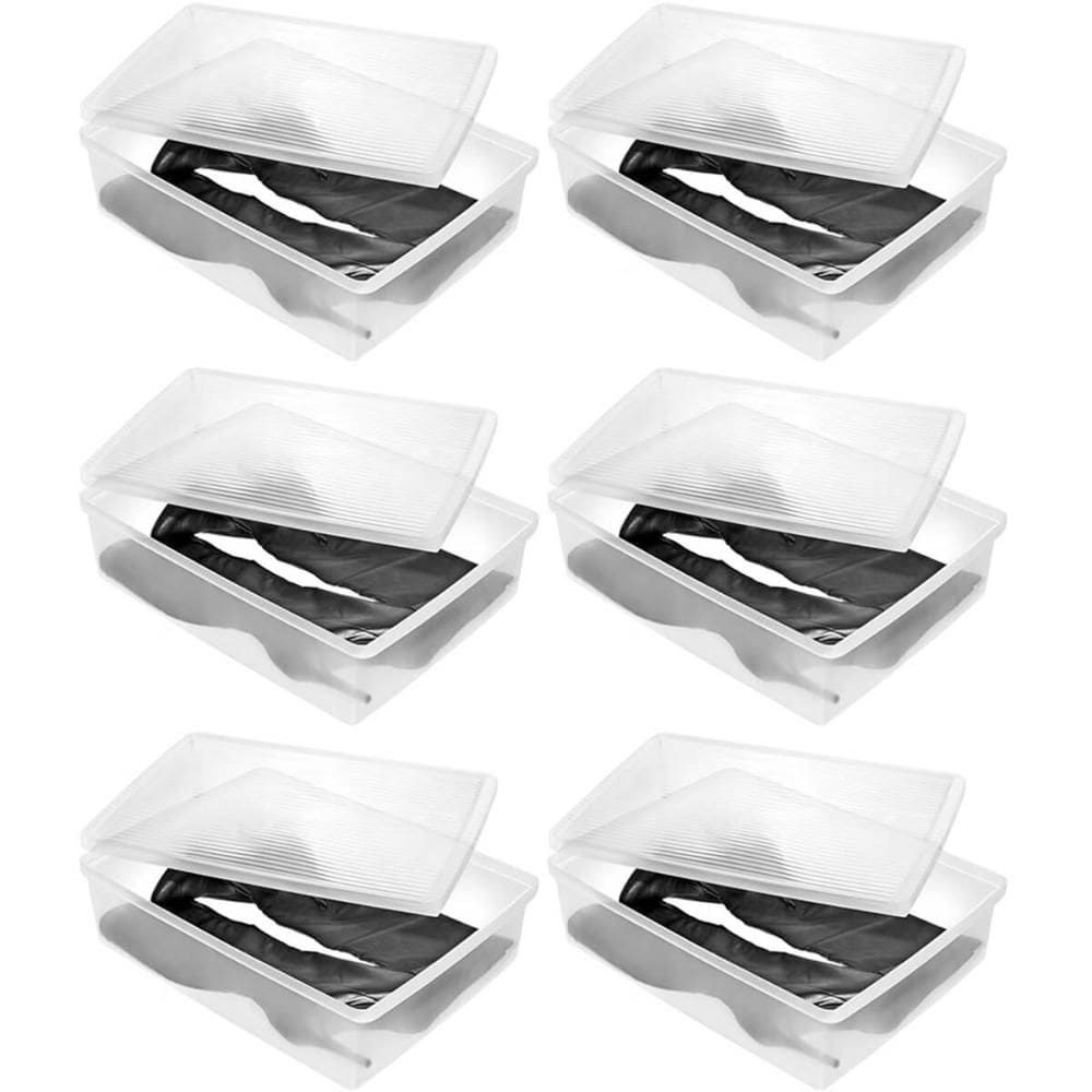 6 Caixas Organizadoras para Botas Cano Longo Empilháveis Tampas Ventiláveis Closets Brechós