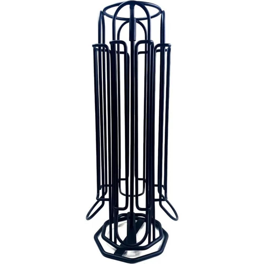 Suporte Giratório Porta 28 Cápsulas de Café Três Corações 15x35cm Aço Preto Organizador Bancada