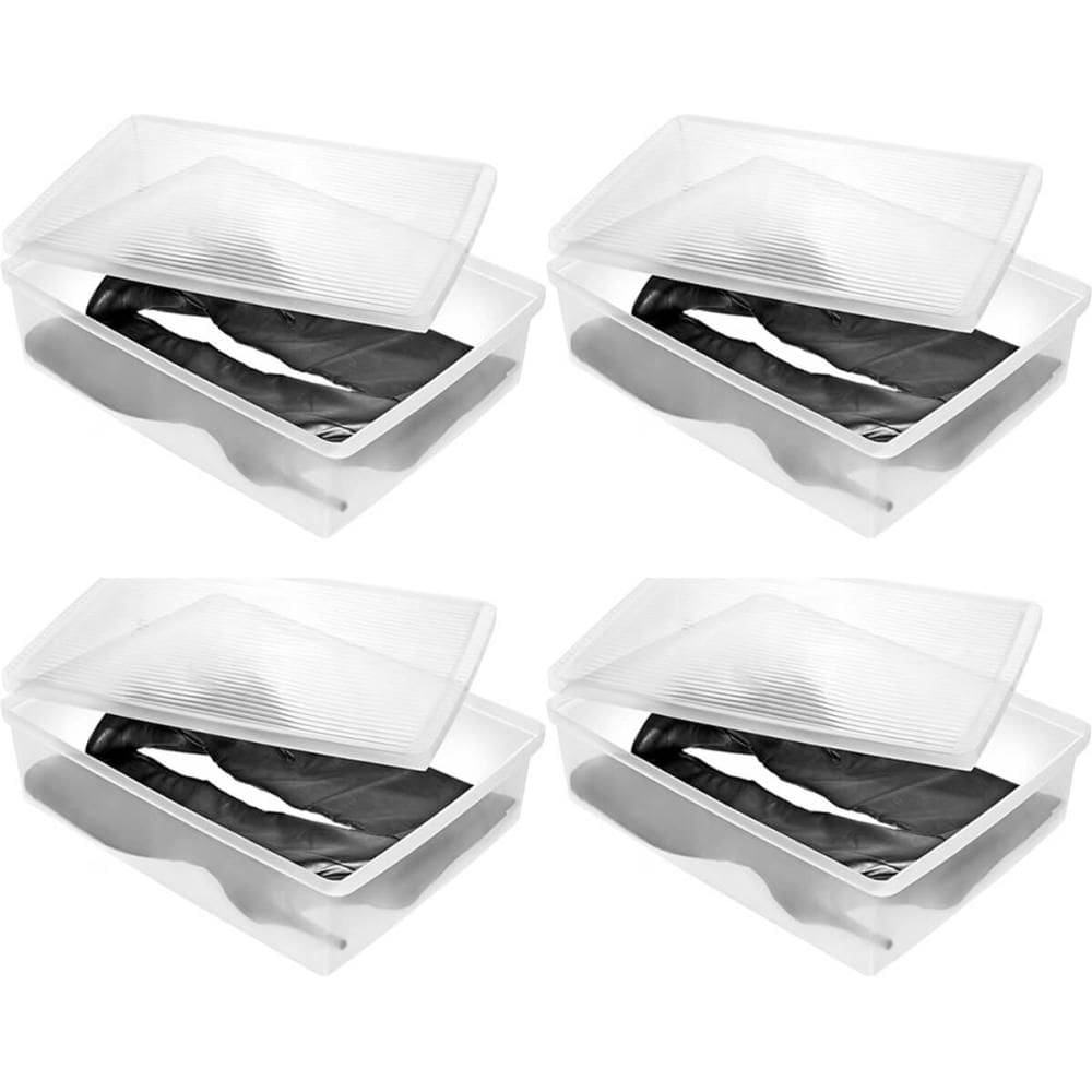 Kit 4 Caixas para Botas Cano Longo Ordene Organizadoras Transparentes com Tampas Ventiláveis