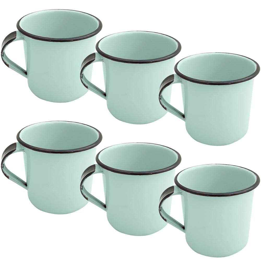 Jogo 6 Xícaras Café Caneca Esmaltada 400ml Caneca de Agata