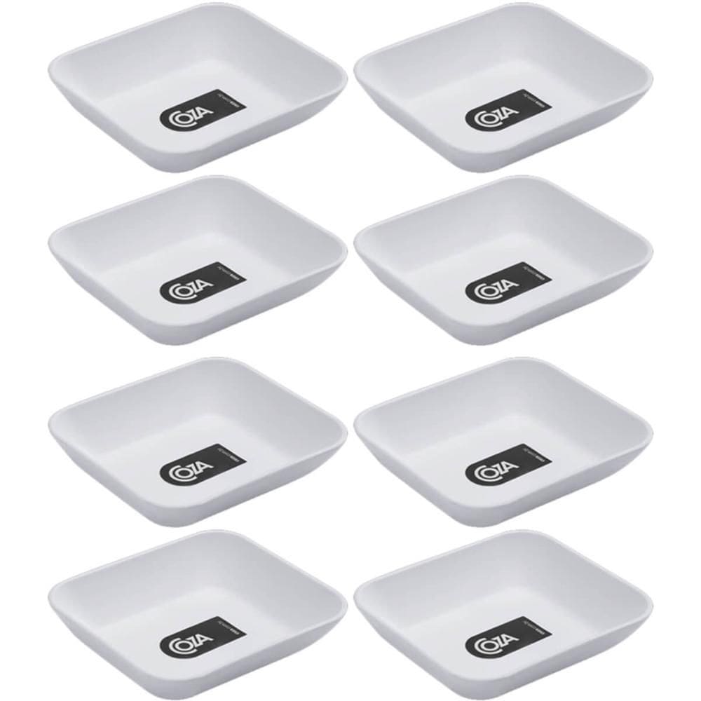 6 Pratos Brancos de Petiscos Essential Coza 10x9cm Sushi Molho Guarnição Plástico Restaurante