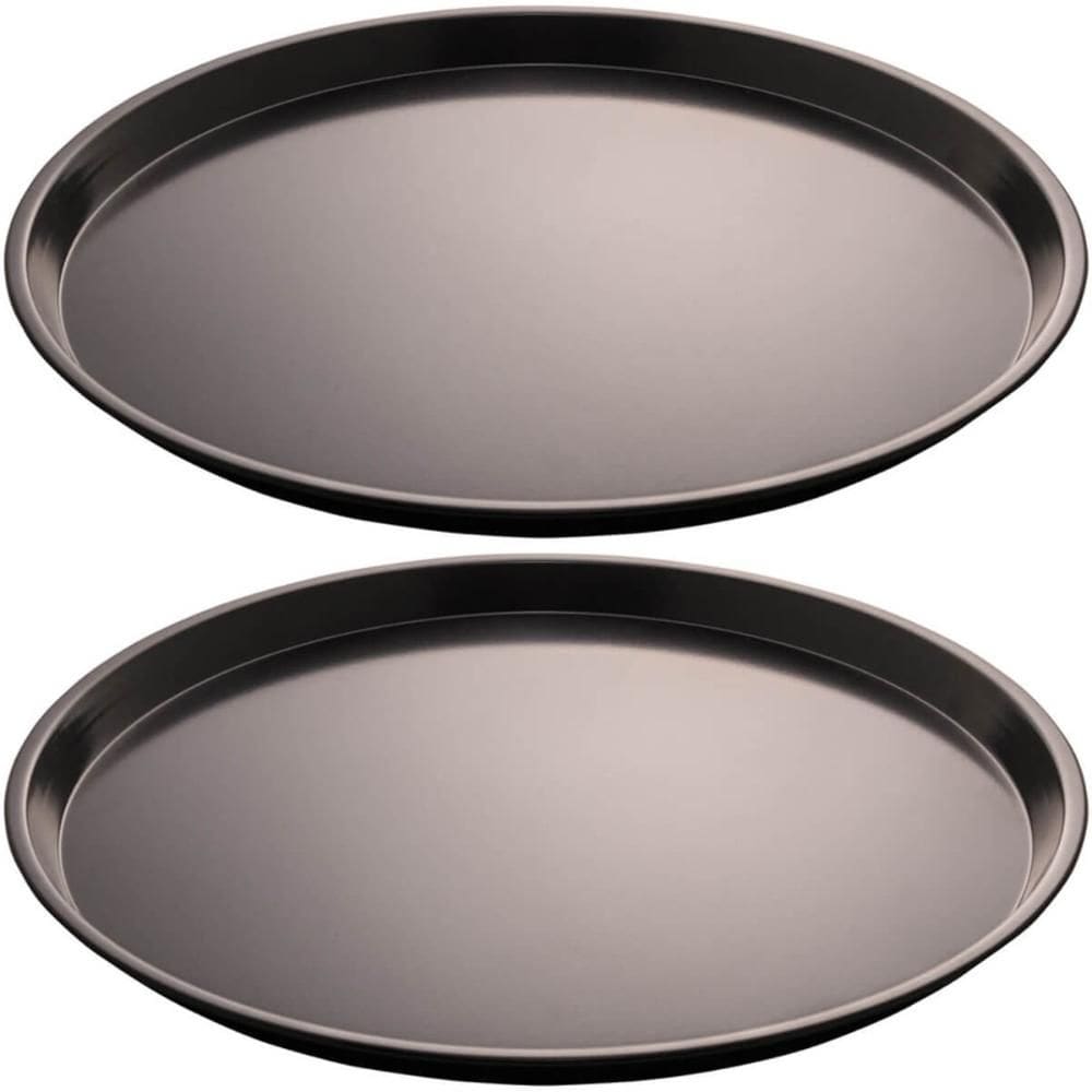 Kit 2 Assadeiras Antiaderentes 31,5cm Redondas Formas de Pizza Lyor Aço Carbono