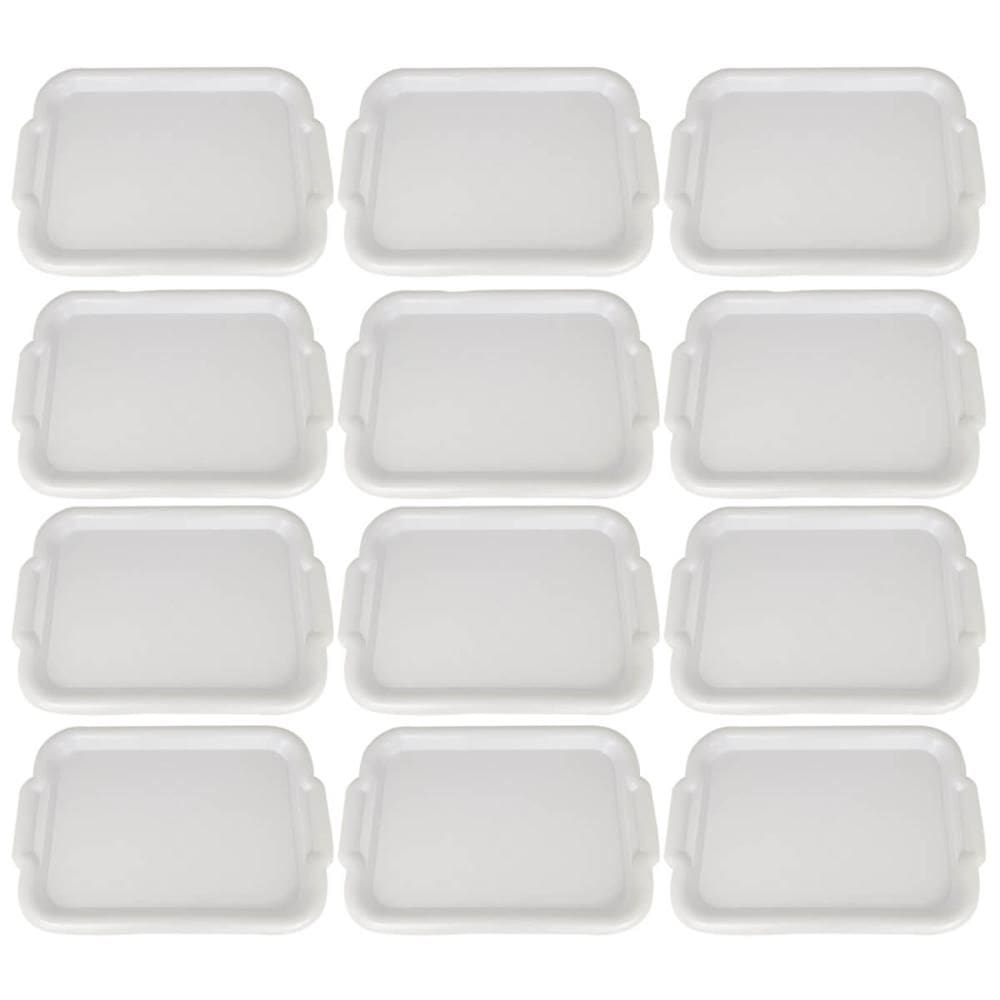 Kit 12 Bandejas para Servir 39x28cm de Plástico Lanchonete Restaurante Buffet Hotel