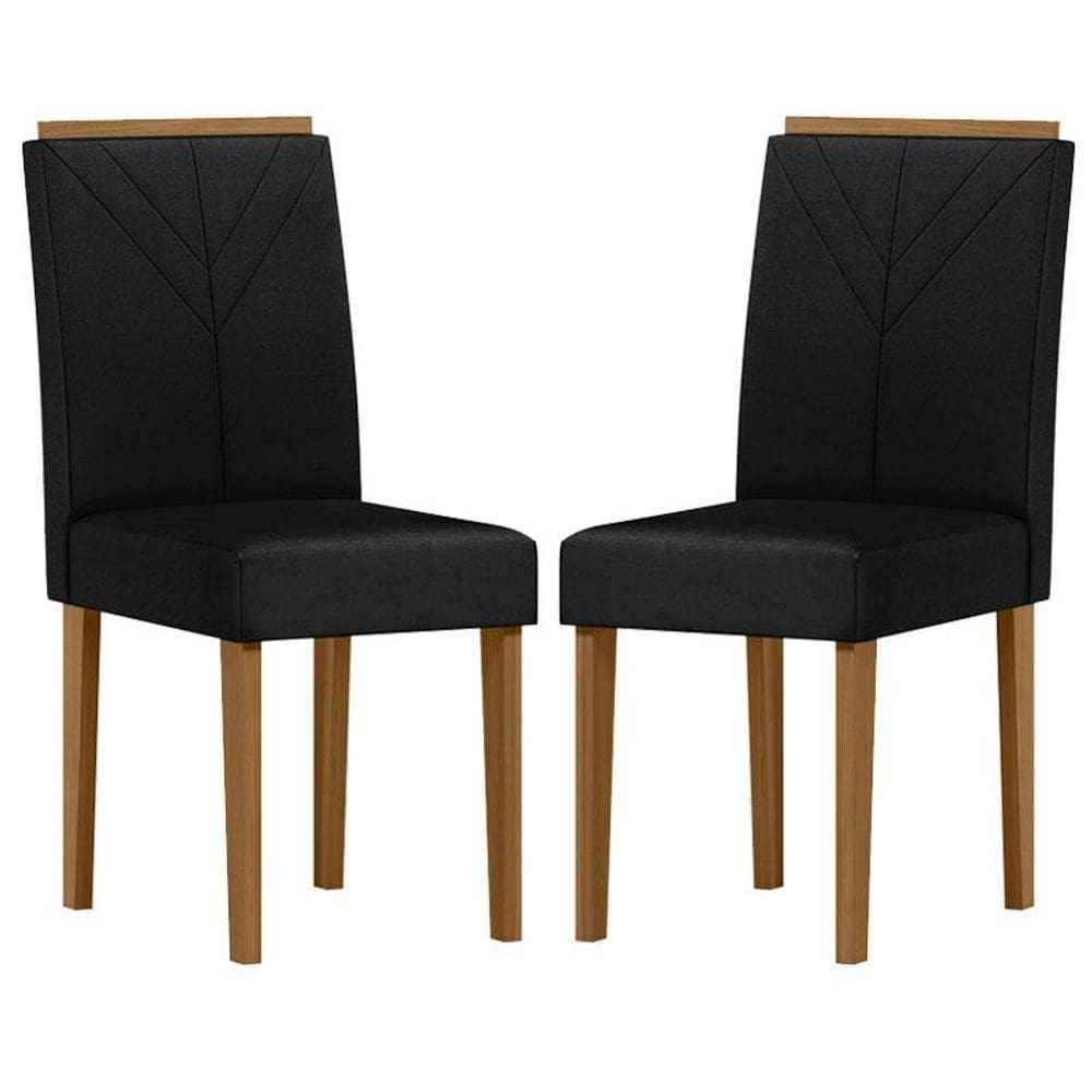 Cadeira para Mesa de Jantar Amanda Kit 2 peças Ype Veludo Preto - New Ceval