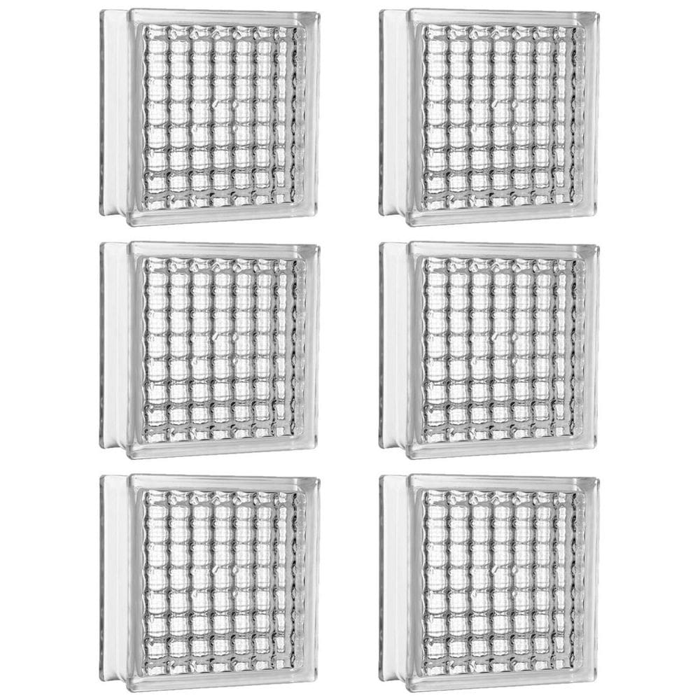 Kit 6 Tijolos Bloco De Vidro Crystal 19X19X8 Tradestar