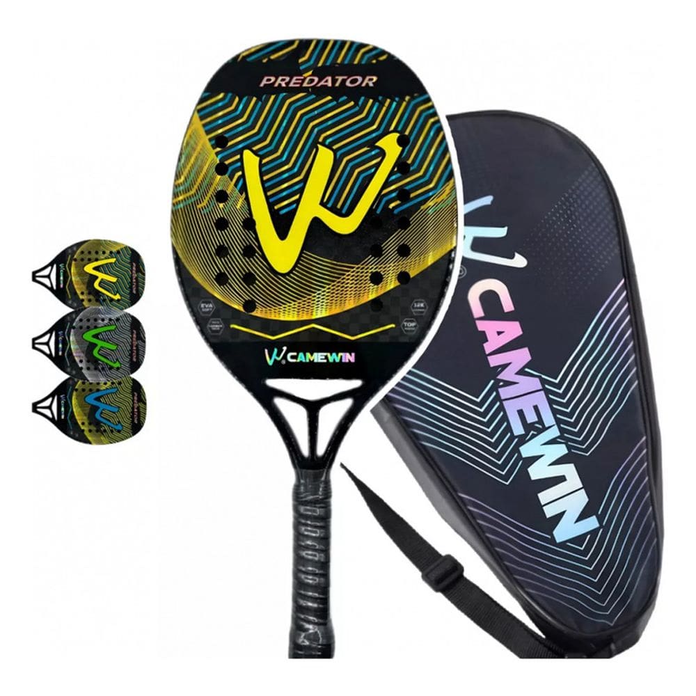Raquete de tênis de praia Camewin 100% fibra de carbono 12k Predator