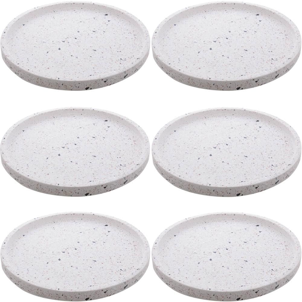 Kit 6 Bandejas 30cm Mármore Terrazzo Redondas Lyor Decorar Servir Restaurante