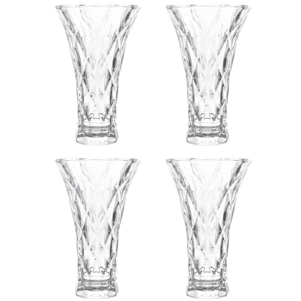 Kit 4 Vasos de Vidro Decorativo Lyor Diamond Transparente 13