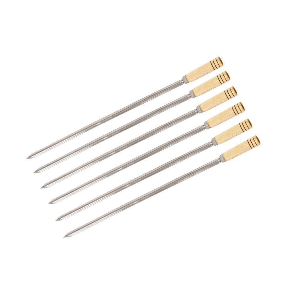 Espeto Simples Inox 60cm Kit 6 Peças - Gudim