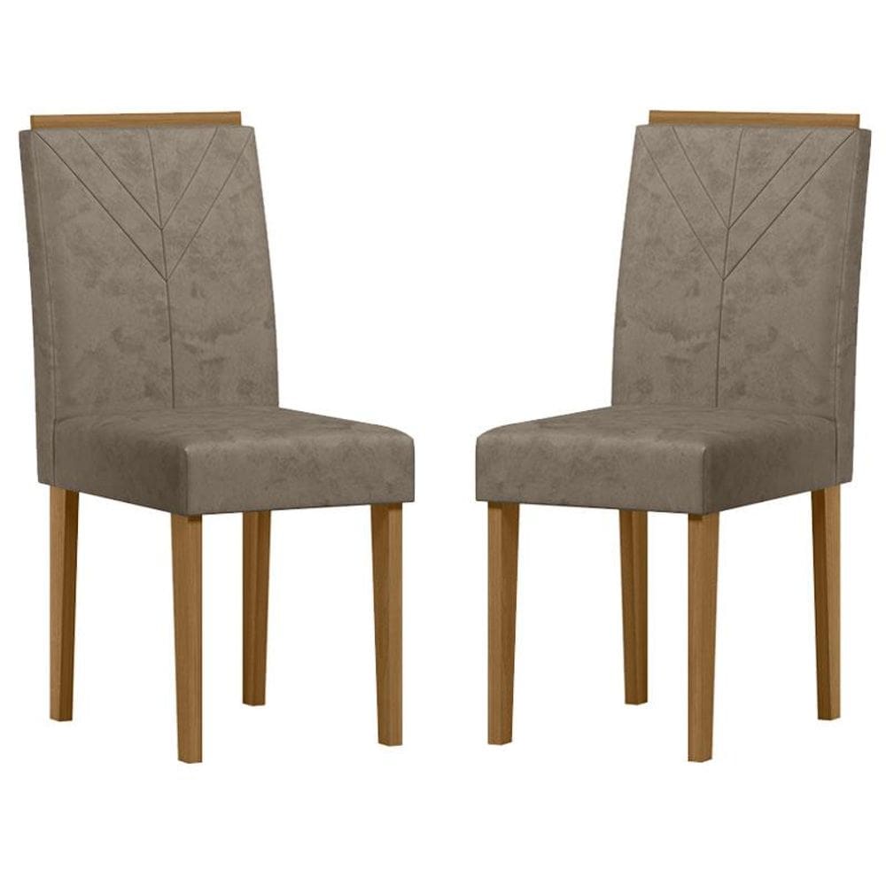Cadeira para Mesa de Jantar Amanda Kit 2 peças Ype Camursa Marrom - New Ceval