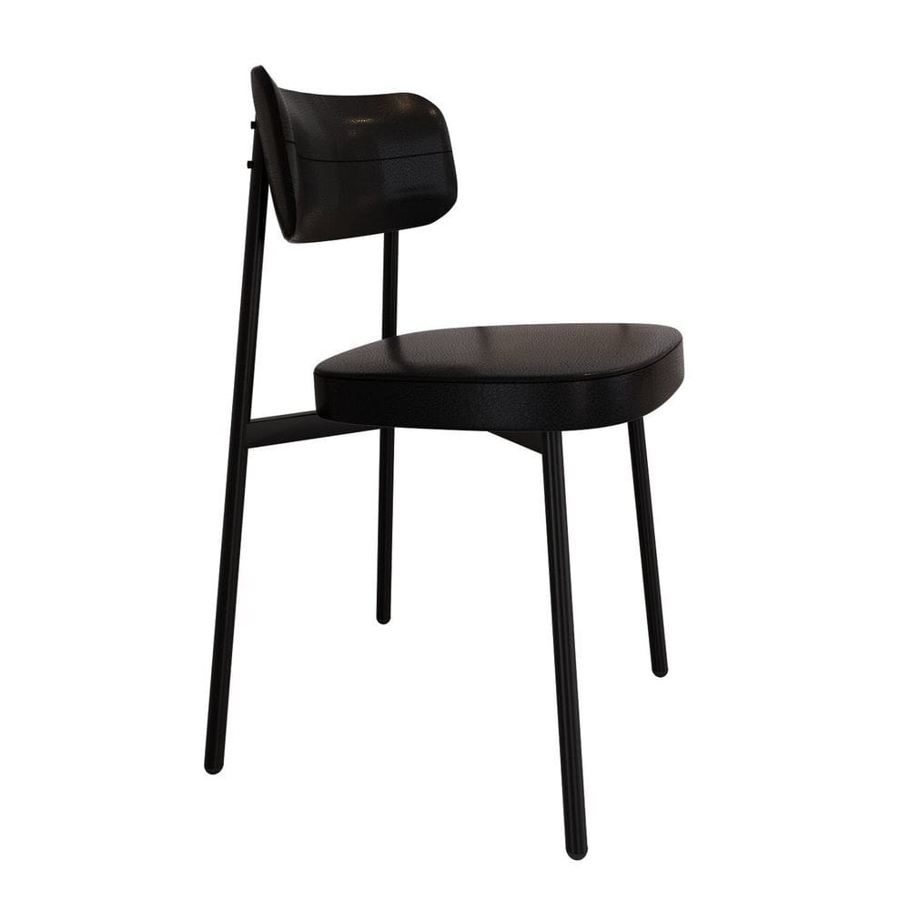 Cadeira Alloa Fixa com 4 Pés 500 X 447 X 838 Mm com 1 Unidade Preto Epoxi