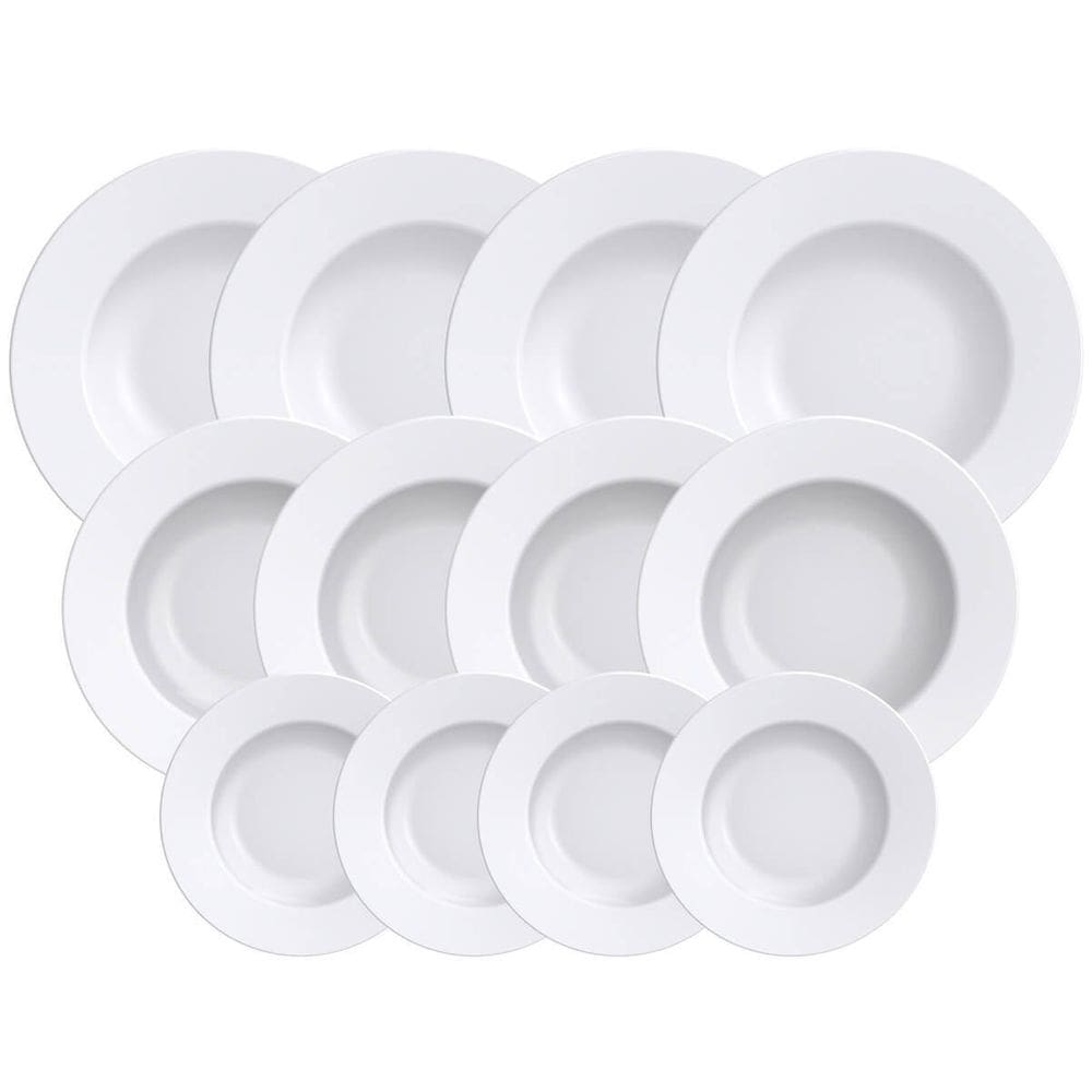 Jogo de Pratos Tramontina Porcelana 12 Peças Maria Augusta Sobremesa Raso Fundo